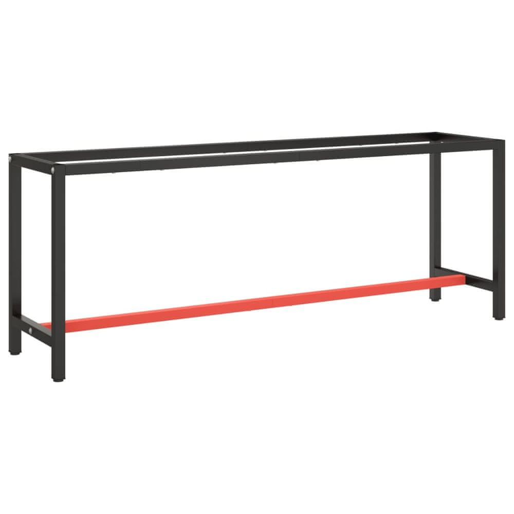Petromila vidaXL Rám pracovného stola matný čierny a červený 210x50x79 cm kovový